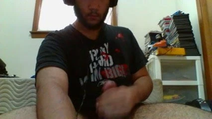 jerking my cock off and cumming