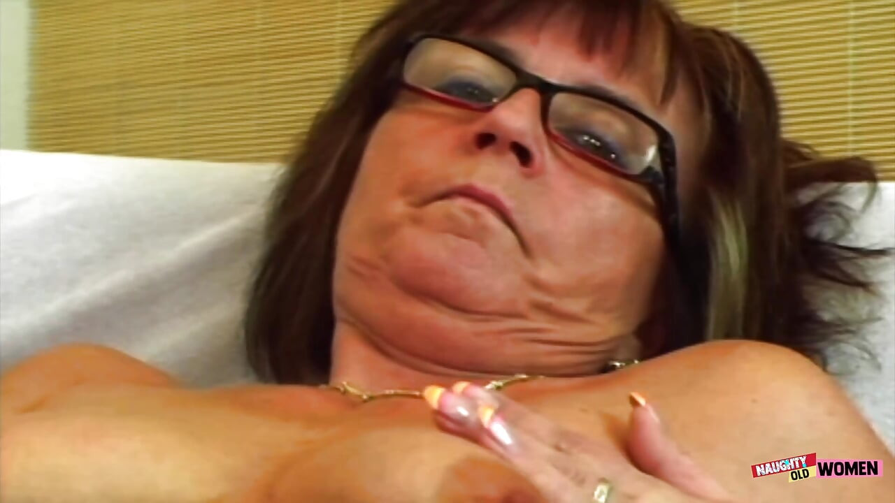 Before letting his cock inside the naughty granny Jana makes sure to tenderly rub herself