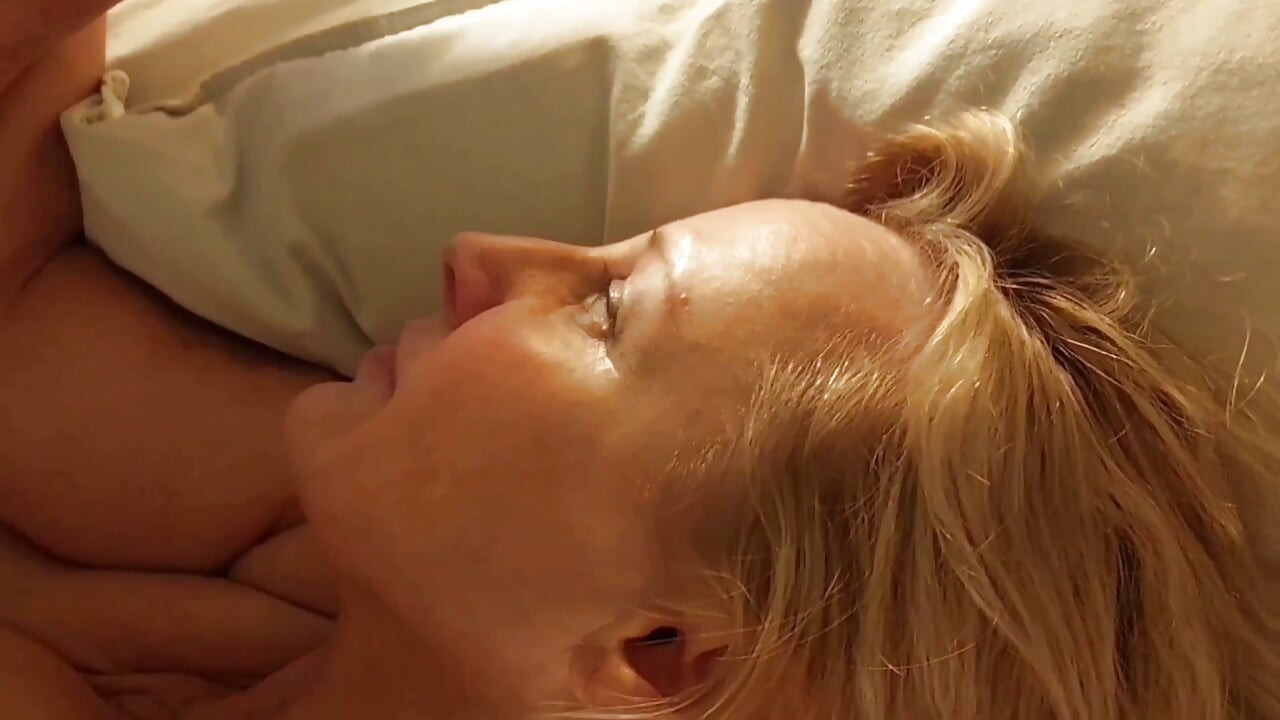Amateur Blonde Mature Wife Enjoys Footjob and Body Worship