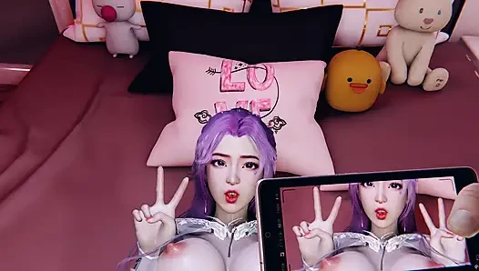 3D cute Japanese slut girlfriend wearing sexy lingerie got her wet pussy...