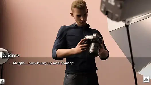 The Stepmother Is Alone in the Room, Secretly Having Fun with the Photographer on the Bed