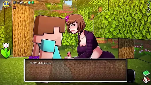 Hornycraft minecraft parodisi - steve jenny'den elmas için ıslak elle muamele alıyor