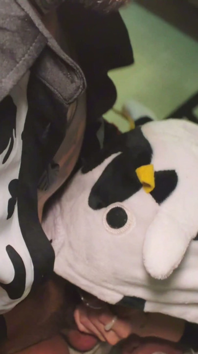 The costume she wears to ask for milk and suck cock | Clip 1