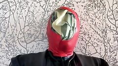 Double latex mask breath play