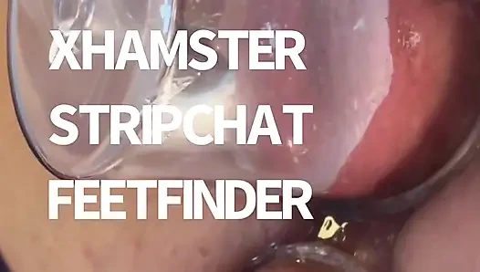 Aşırı yakın çekim çift vakum pompalama göt ve amcık