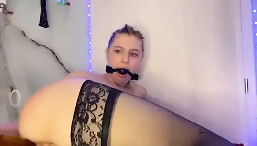 Blowjob. Gag to the mouth. Anal fucking. Boobs clamp. Cum so hard with pretty amateur