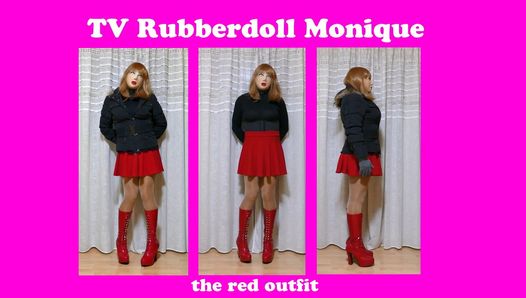 Rubberdoll Monique - de rode rubberpop -outfit