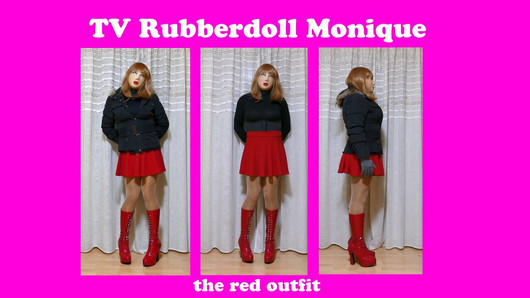 Rubberdoll Monique - a roupa vermelha de boneca de borracha