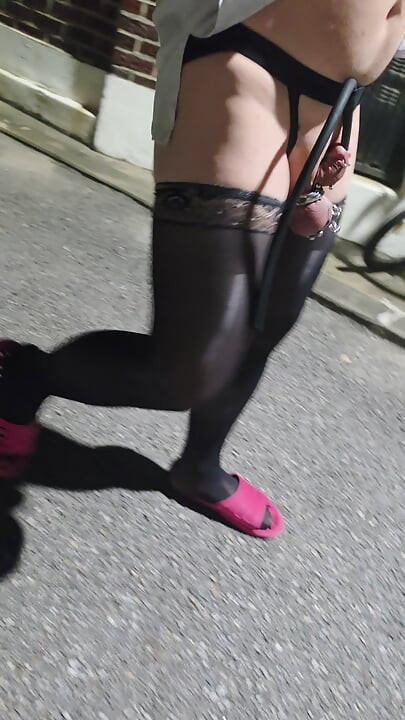 public pantyhose flashing