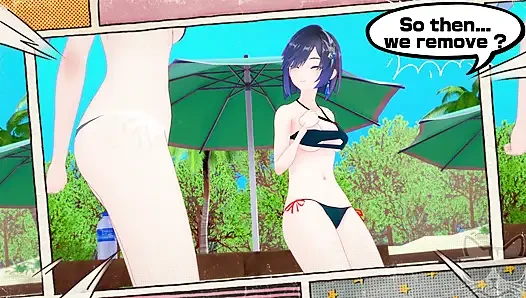 Yelan x Shenhe at the beach (genshin impact) P1 STORY