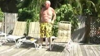 Daddy Chuck Plays With Himself And Some Sun Lotion