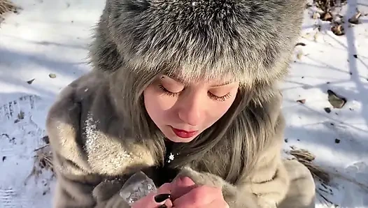 Vilu Vidish Is Sucking Dick in the Winter Forest