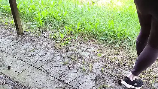 Labia torment on the picnic table