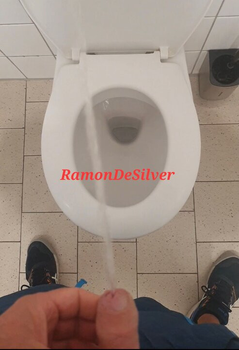 Master Ramon pisses department store toilet full, very wet and dirty and totally horny