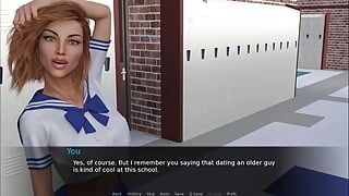 Futa dating simulador 3 Ruby está burlándose de él con su sexy atuendo universitario