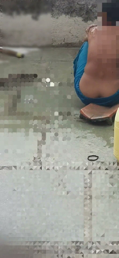 StepAunt's girl stepsister seen bathing in the open in the village Part 3 | Clip 1