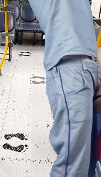 Worker Takes Out Dick and Pushes Women on the Bus