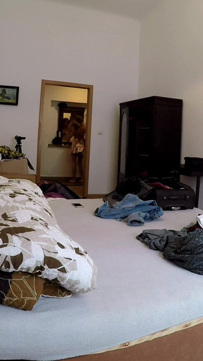 Amateur babysitter cam in girls cloakroom captures no panties