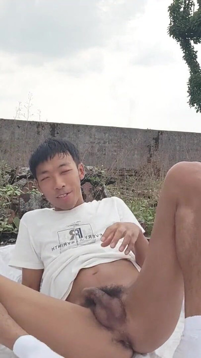 Must-see moment from "Super cute Asian boy abandoned factory rooftop lewd masturbation moaning cum and eat cum"