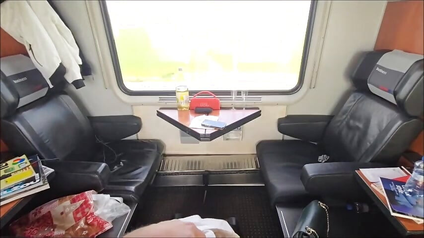 Caught on a train - Blowjob - Public