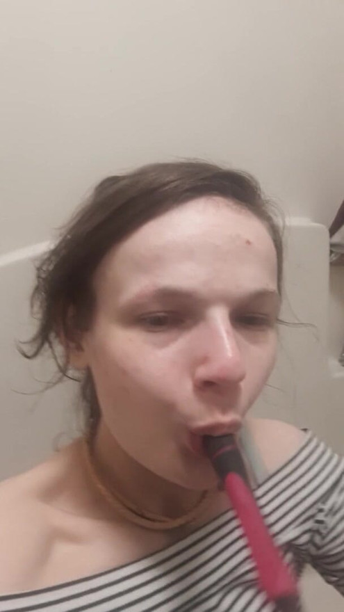 Playing with myself in the bathroom