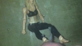 Éjaculation sur la figurine articulée de pieds et de pieds sexy de Gweneth Paltrows