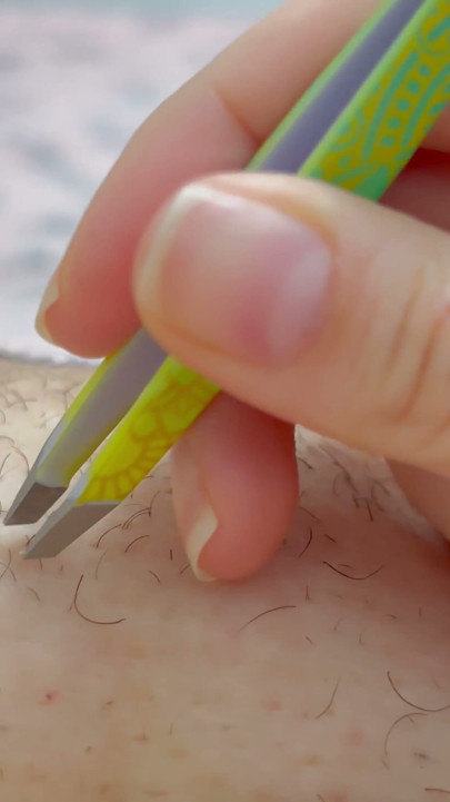 shave my pussy with tweezers, make it so smooth | Clip 1