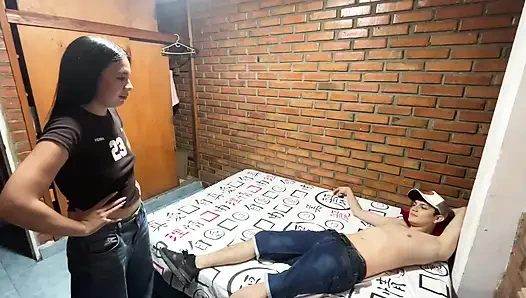 Stepsister, why the fuck are you barging into my room like that?I was jerking off