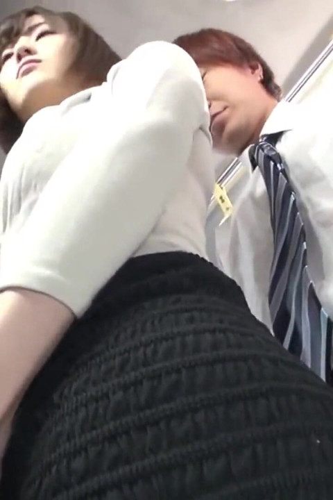 Crowded Bus Thrill. Husband Nearby, Tight Skirt Wife Feels a Bold Press and Quietly Guides It Closer in Risky Heat. - Part1
