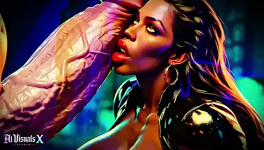 Dewi ebony toket dan pantat besar - pemujaan kontol putih: asmr gelap & kontras ekstrem (bokep animasi 4k ai)