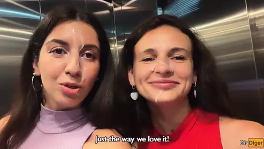 Two Cum-covered Beauties Love to Walk - Cumwalk