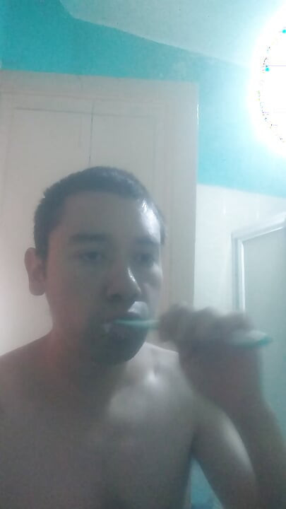 Washing my face the water was cold
