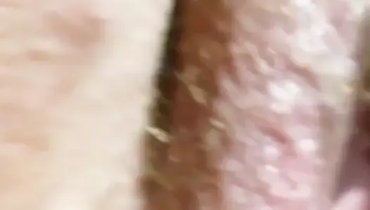 Hairy pussy riding a dildo