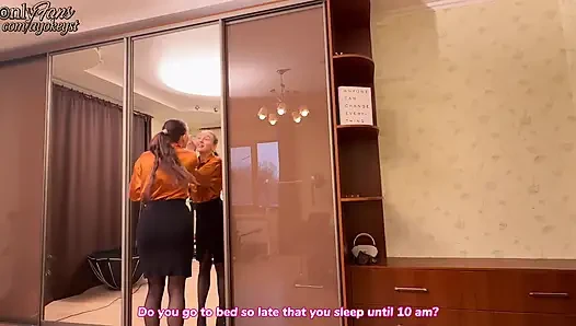 Cheating stepmom found an excuse to fuck her stepson in the morning. With conversation, pov, cum in mouth