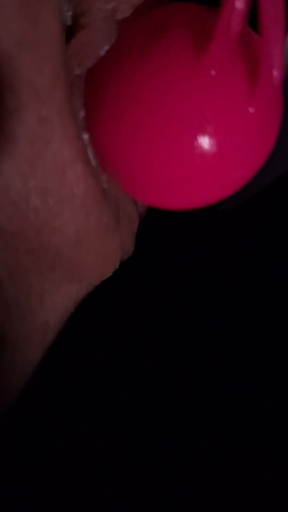 There are vaginal balls in my wet tight, so it's time to caress myself with a vibrator | Clip 1