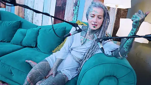 I talk about P - Passion - ASMR podcast SFW talking goth skinny girl dreadlocks tattoo model inked girl