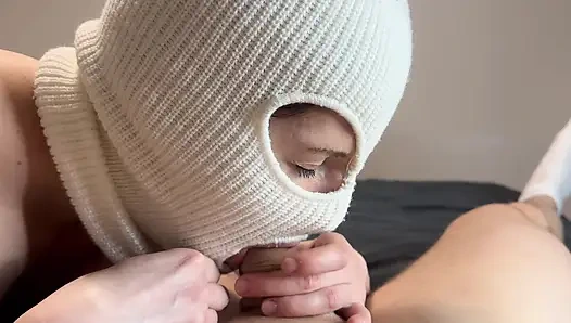 Your girl on her knees sucks your dick for 7 minutes... Then he takes it in his hand and squeezes every last drop right into his palm. See how it flows