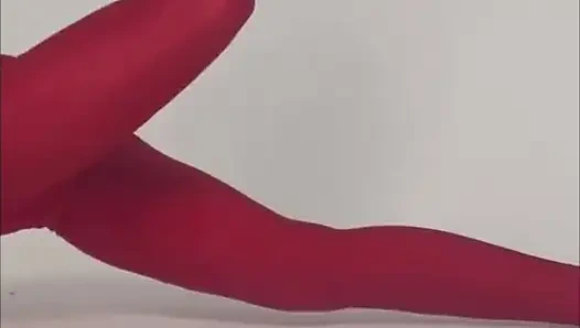 Yoga dengan legging ketat merah