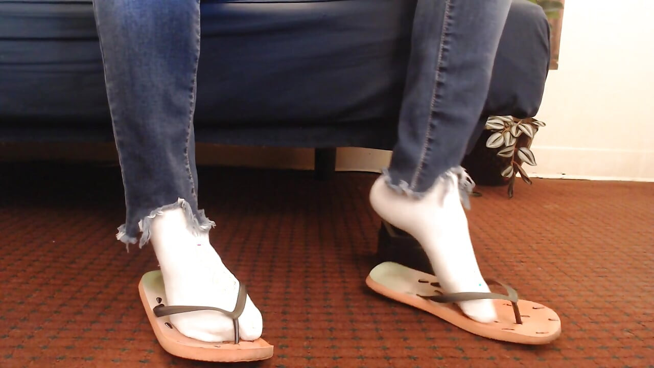 Watermelon Flip Flops White Ankle Socks