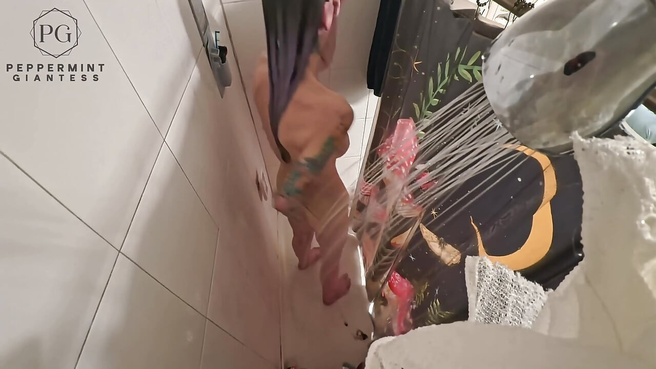6.7 Tall Amazon Shower Routine POV Overhead Giantess Goddess