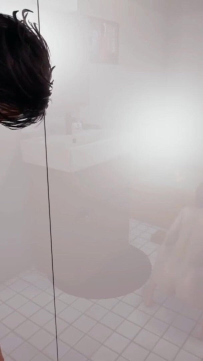Stepson Jerking Cock While Watching Japanese Stepmom Masturbating Pussy In Bathroom | Clip 1