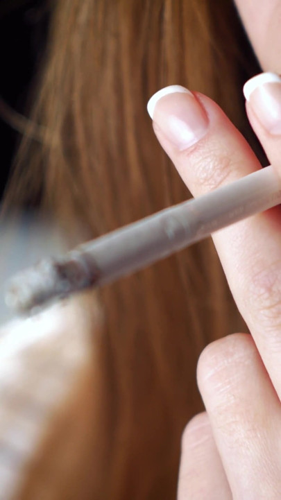 Soft Russian Beauty Smoking Cigarette Calm Moments