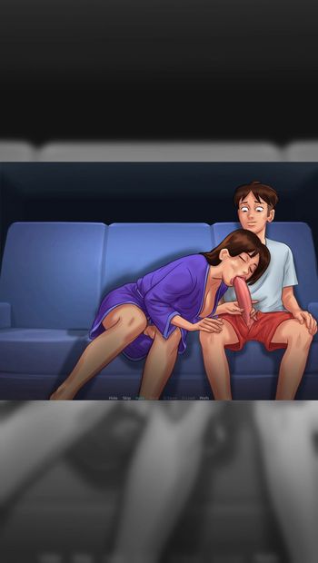 Let's Play - Summertime Saga, Blowjob on the couch (Short)