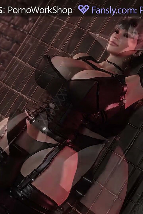 An Asian Futanari in a Leather BDSM Suit Fucks a Beautiful Asian Woman in the Mouth and Cums on Her Face.