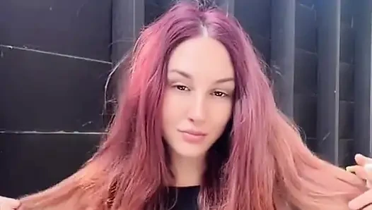 Smoking Outdoor Along Hair Fetish and Boobs Flash