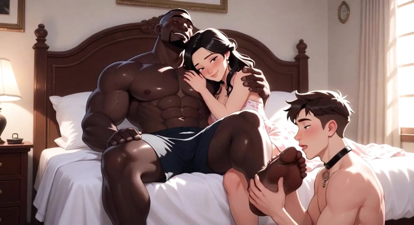 Cuckold Degradation - Man Licking His Wife's Lover Feet