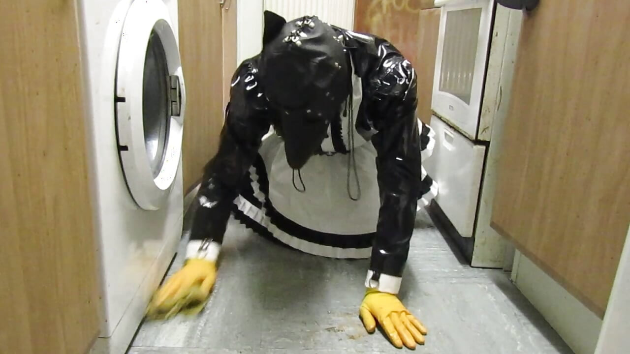 Worthless Sissy Scrubbing Filthy Floor