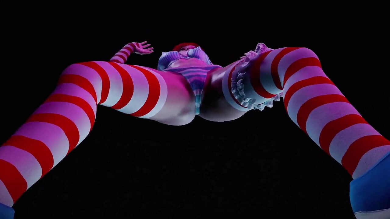 Red head girl with pigtails dancing : 3D Hentai