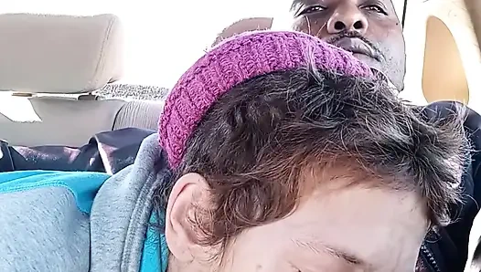 Dirty street whore is drinking my cum for breakfast. MILF