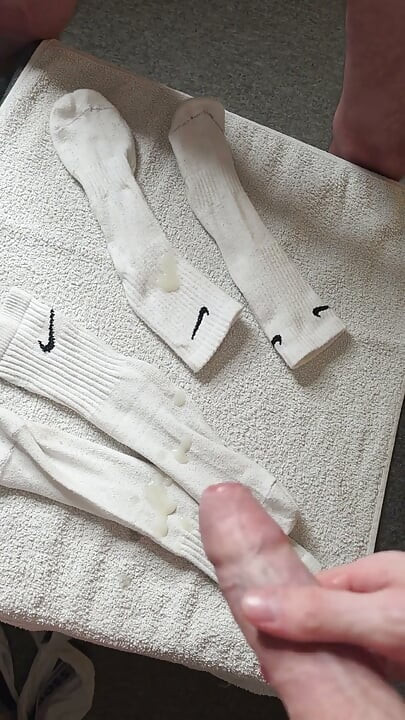 Ordered: 2x Pairs of Used Cum Soaked White Nike Socks